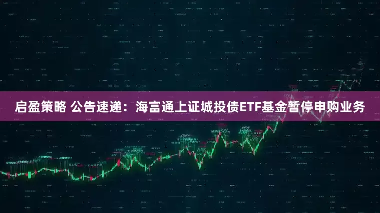 启盈策略 公告速递：海富通上证城投债ETF基金暂停申购业务